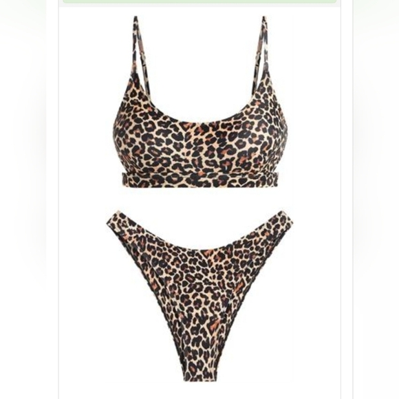 Zaful Other - Leopard Print Bikini Set Size M